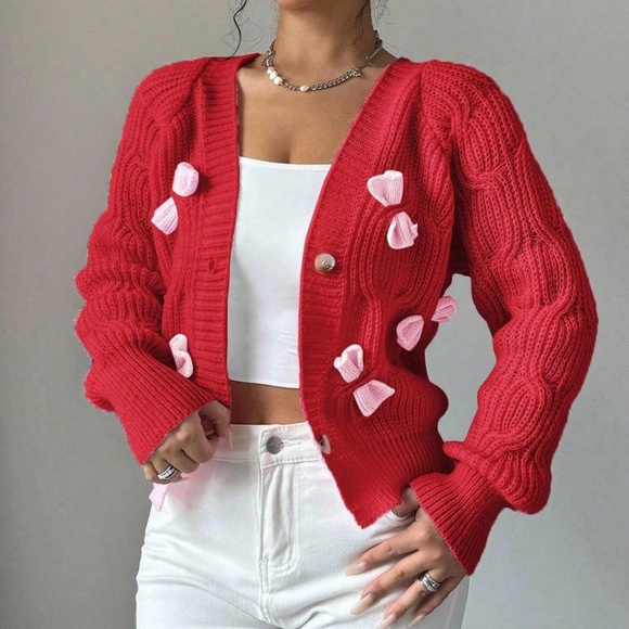 Classic Solid Bow Detail Button Down Fitted Cardigan - Picture 10 of 10